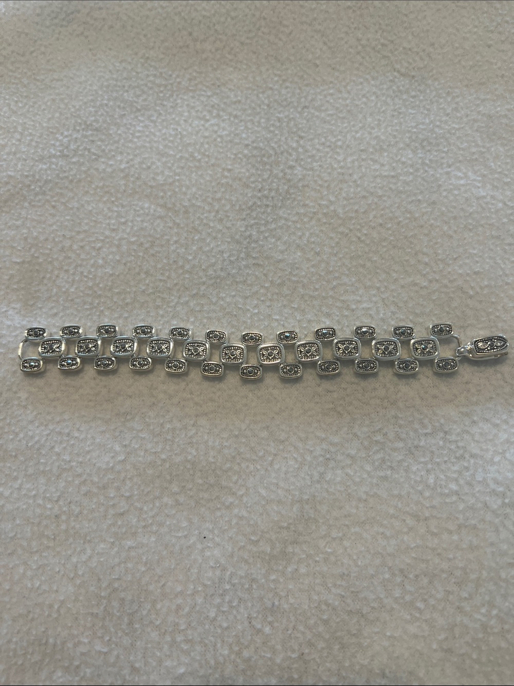 Rhinestone Silver Link Bracelet